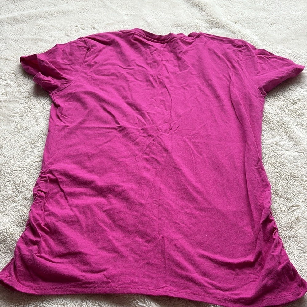 63 Bench Pink Ruched Side Fitted T-Shirt Top Women’s Size XL Y2K Athleisure - Picture 6 of 7